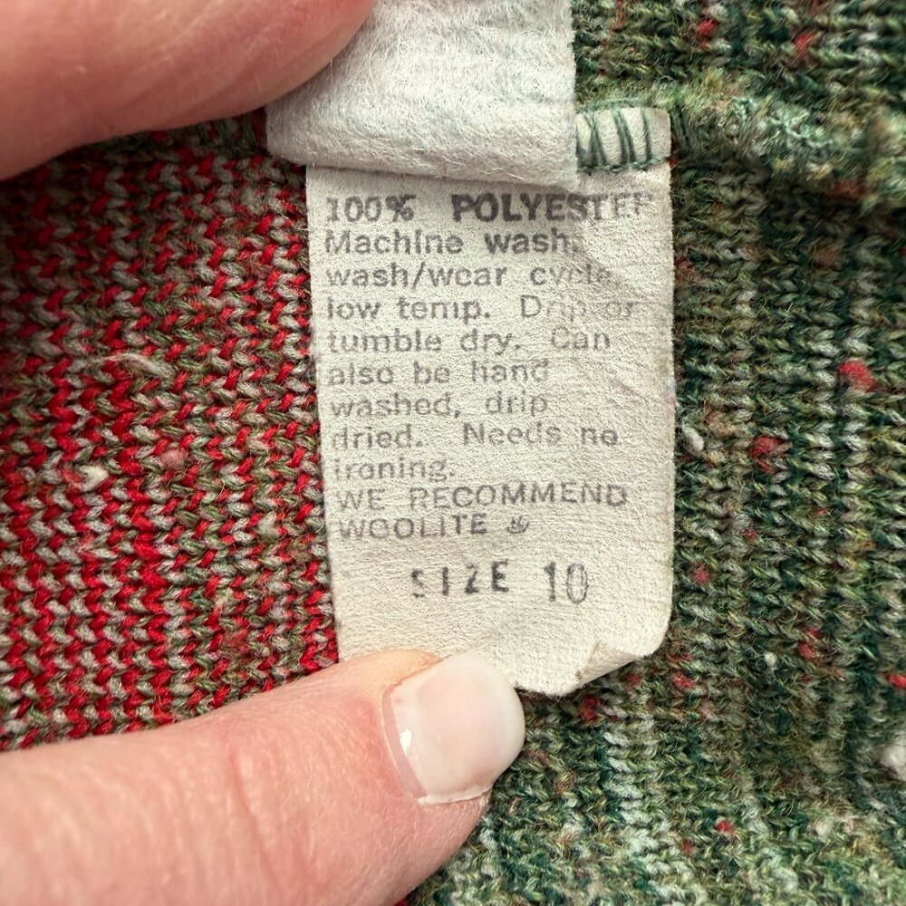 VINTAGE 70s Sleeveless A-Line Sweater Dress Small - Picture 15 of 16